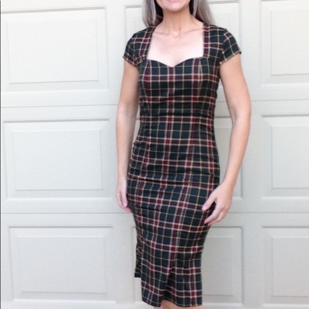 nwt DANCING DAYS BANNED plaid wiggle dress XS S